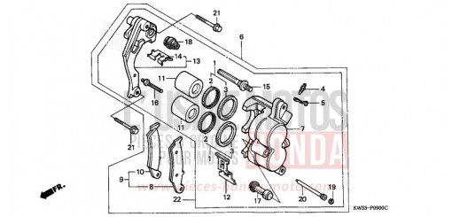 FRONT BRAKE CALIPER NX2502P de 1993